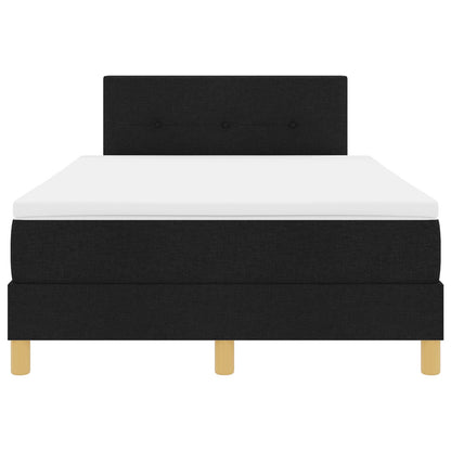 Boxspringbed Met Matras Stof Zwart 120 x 200 cm Knopen tufted