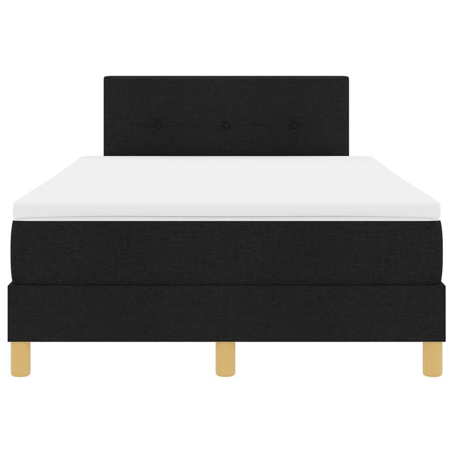 Boxspringbed Met Matras Stof Zwart 120 x 200 cm Knopen tufted