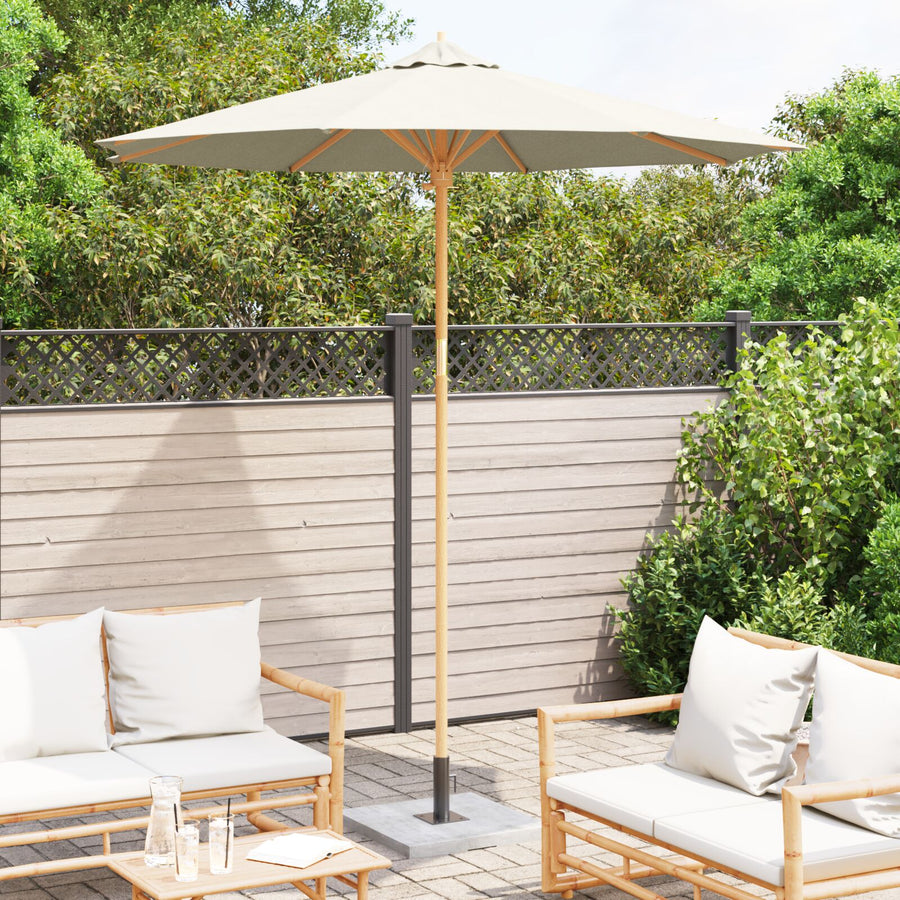 Tuinparasol 240X260 Cm Bamboe 240 x 240 x 260 cm Crème wit