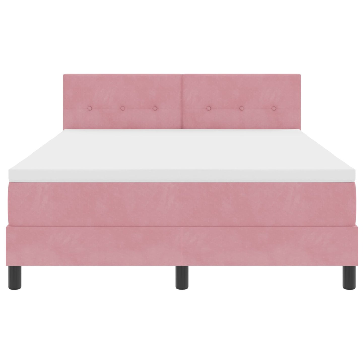 Boxspringbed Met Matras Roze 160X200 Cm Velours Blauw