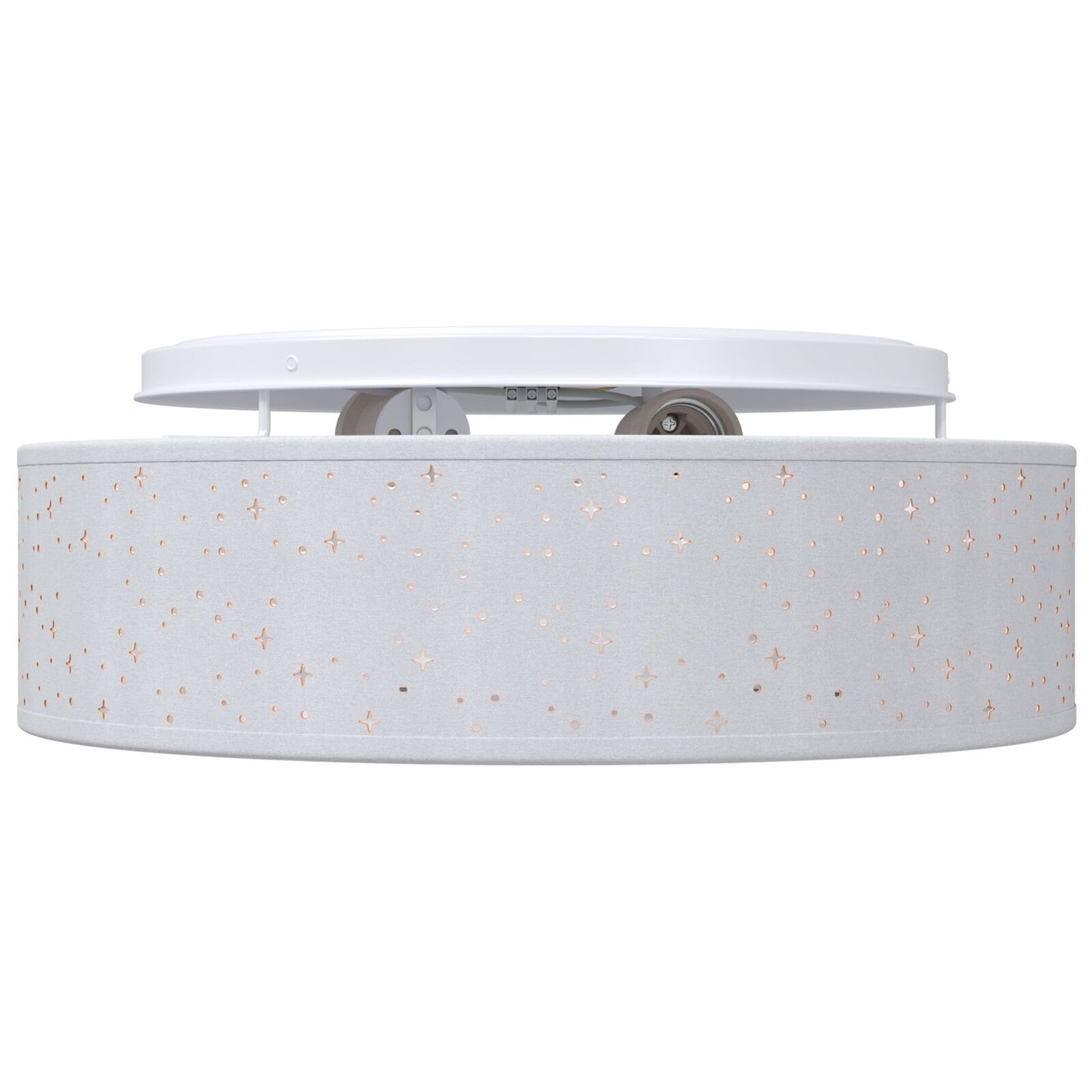 Plafondlampen Ø 38 Cm Stof E27 Ø38 x 13.5 cm Grijs met sterrenlampenkap
