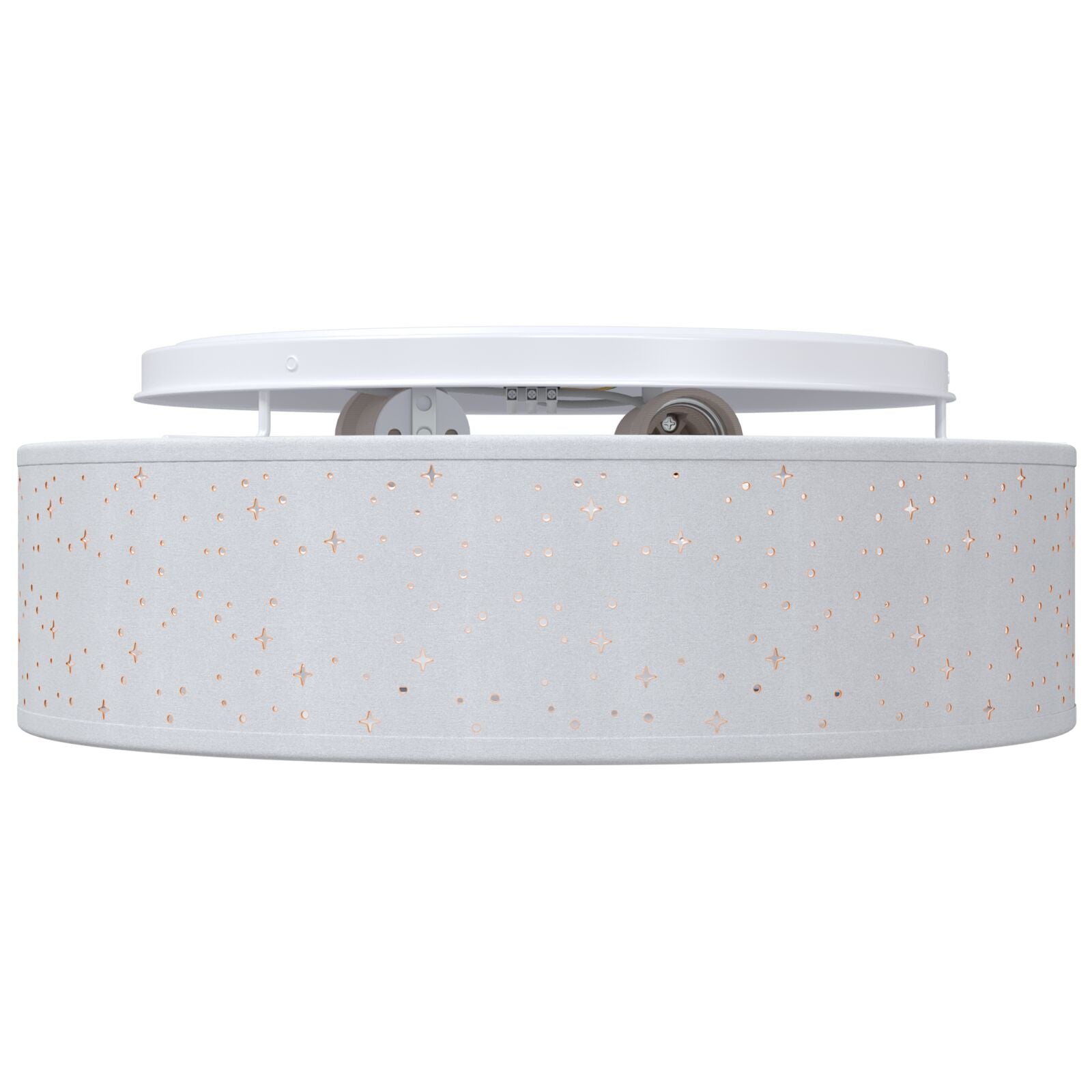 Plafondlampen Ø 38 Cm Stof E27 Ø38 x 13.5 cm Grijs met sterrenlampenkap
