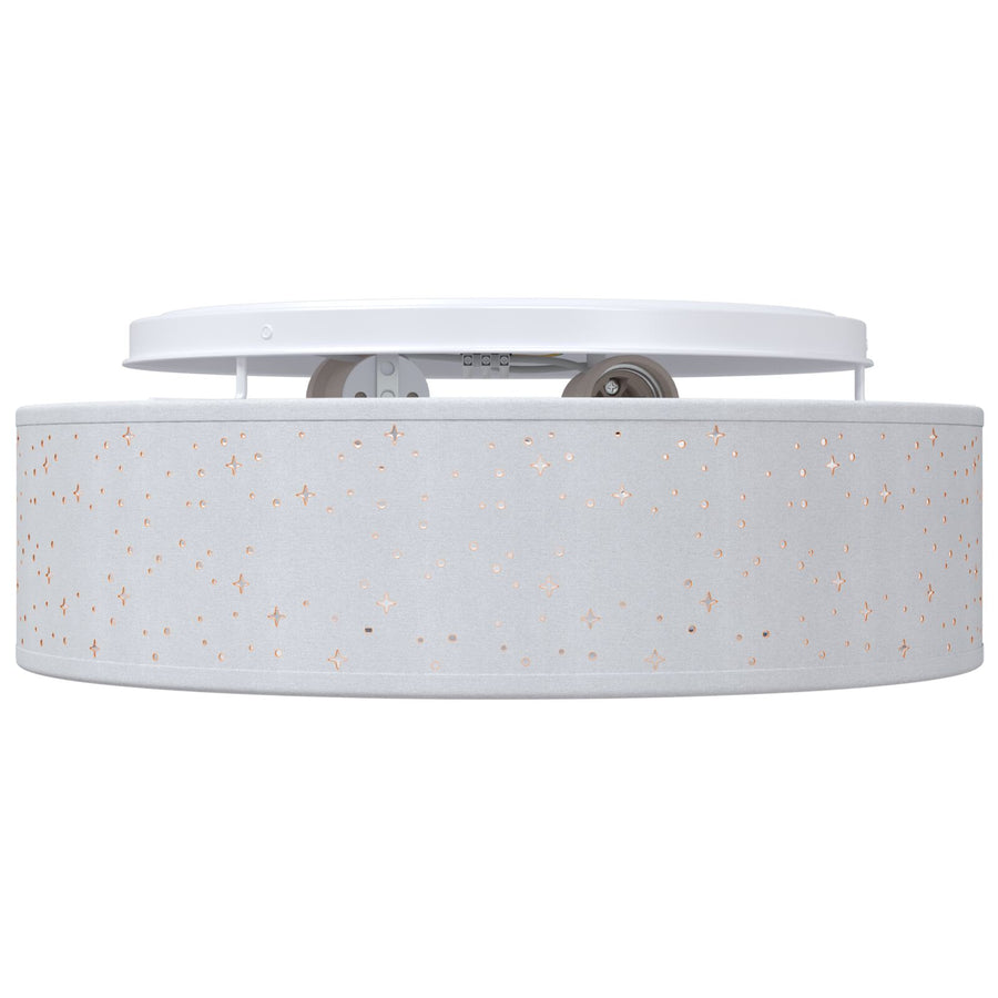 Plafondlampen Ø 38 Cm Stof E27 Ø38 x 13.5 cm Grijs met sterrenlampenkap
