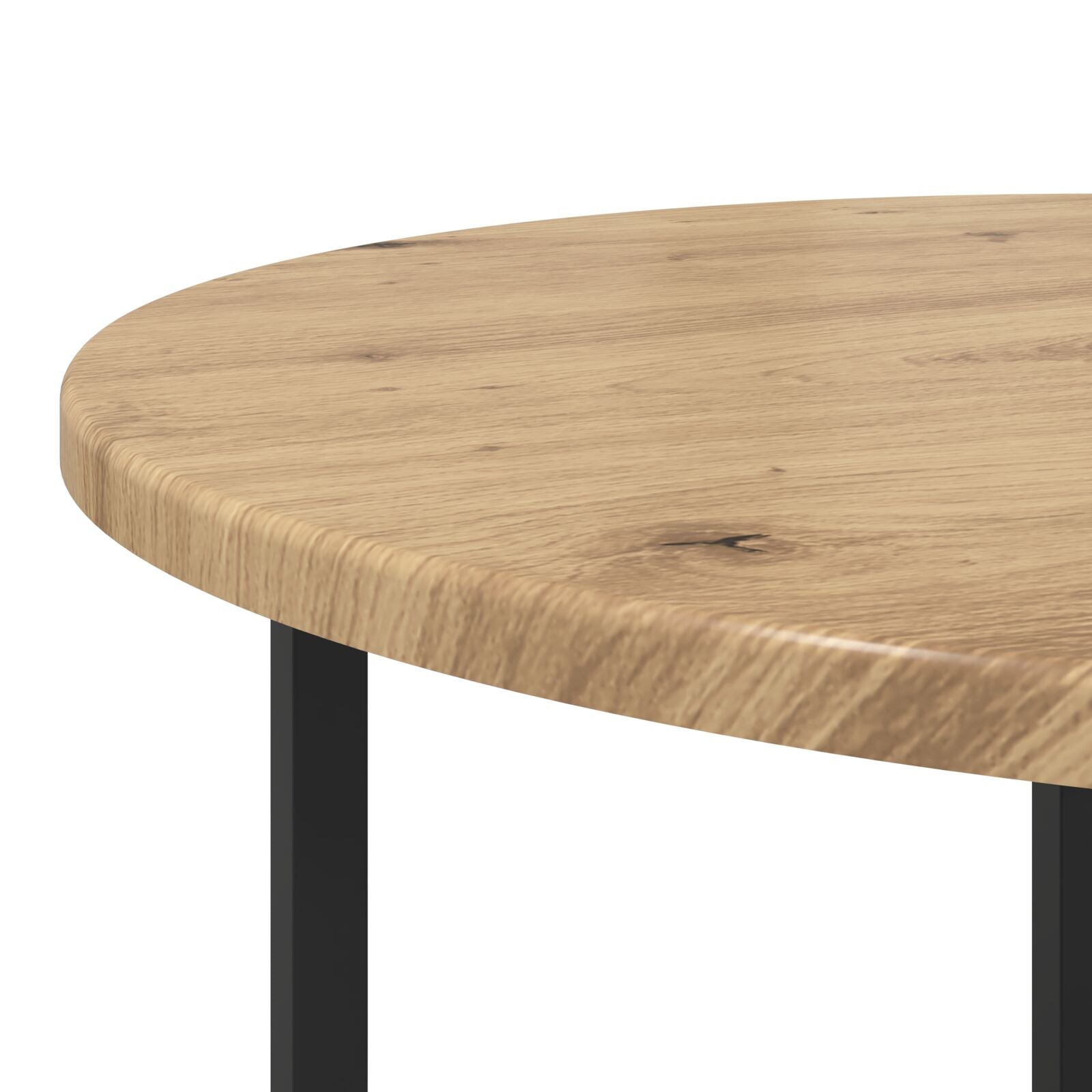 Bijzettafel 2 Stuks Artisan Eiken Hout En Metaal Ambachtelijk eiken