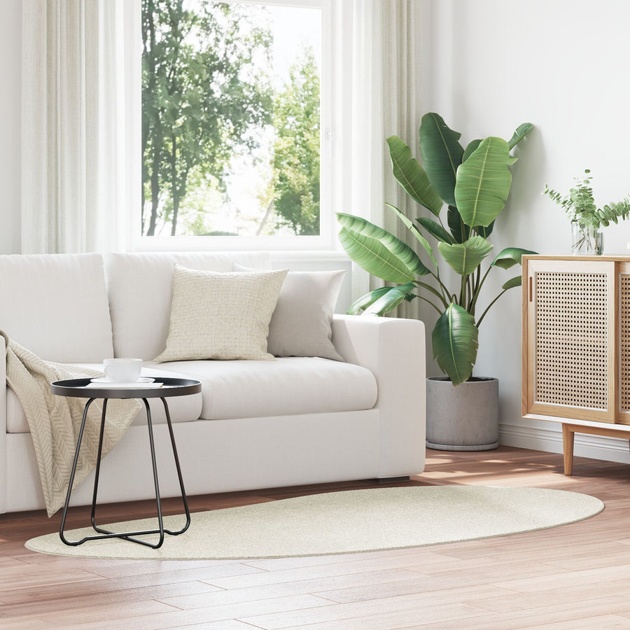 Vloerkleed Polypropeen Antislip Crème 100 x 200 cm Ovaal-Druppel
