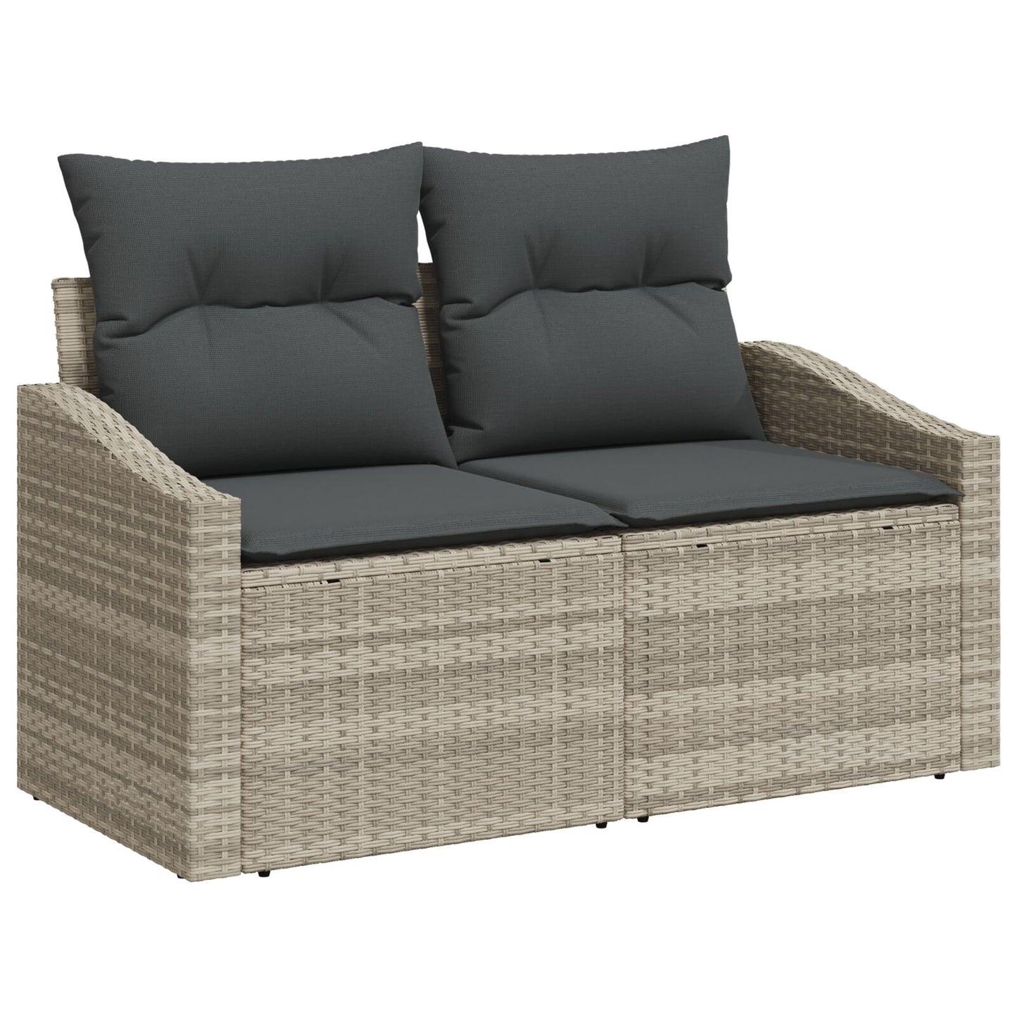 4-Delige Tuin Sofa Set Met Kussens Licht Grijs Poly Rattan