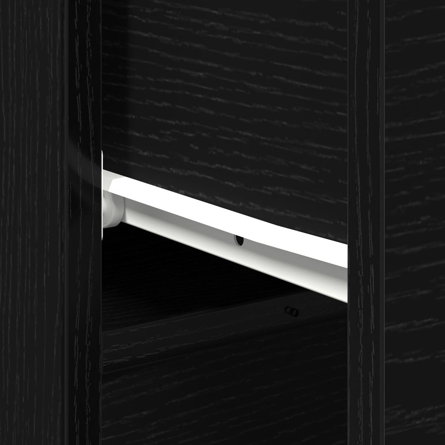 Sideboards 2 Stuks Zwart Eiken 30X30X70 Cm Bewerkt Hout