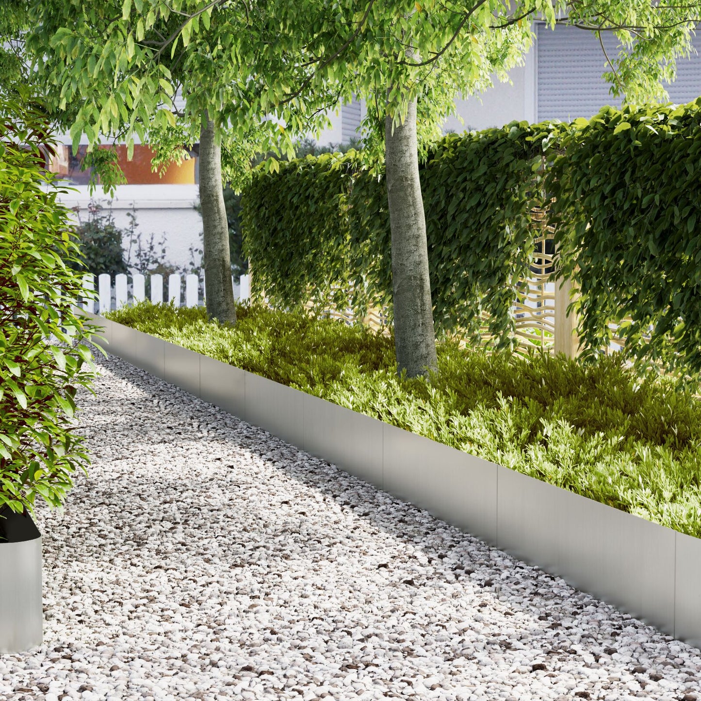 Grasrand 30 Stuks 100X0,5X30 Cm 100 x 0.5 x 30 cm Gegalvaniseerd staal