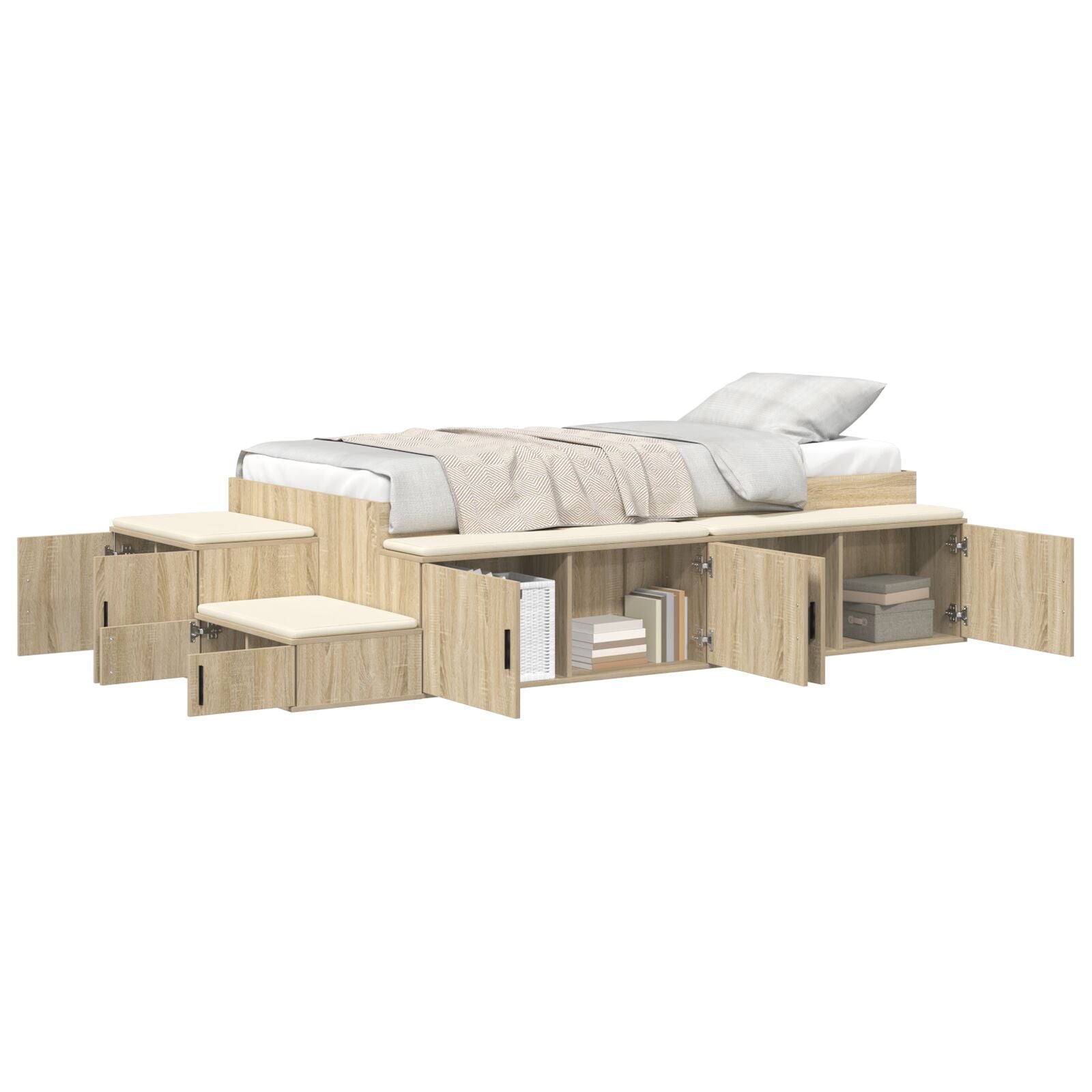 Opbergbedframe Sonoma Eiken 75X190 Cm Artisanaal Eiken