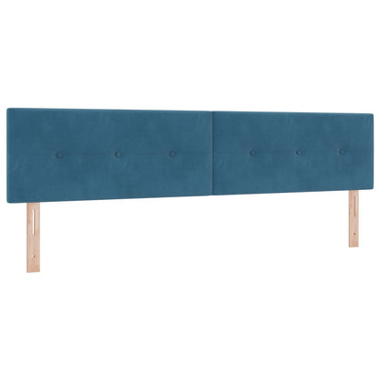 Boxspring Bed Met Matras Donkerblauw 200X200 Cm Fluweel Blauw
