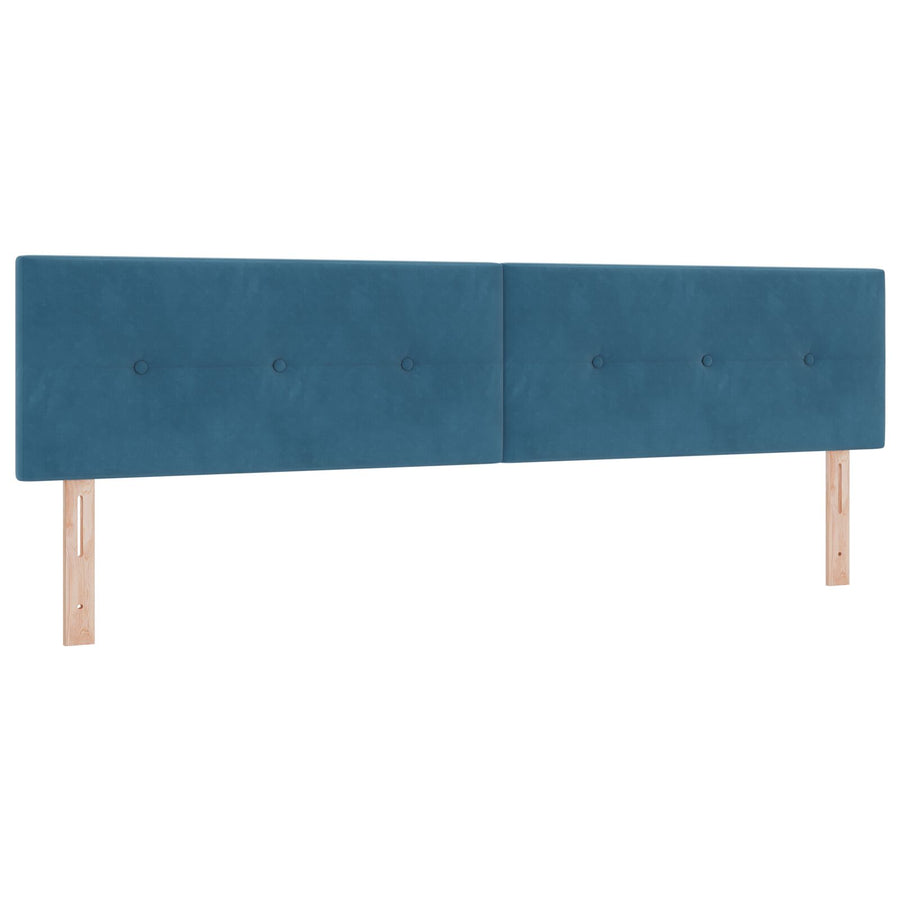 Boxspring Bed Met Matras Donkerblauw 200X200 Cm Fluweel Blauw