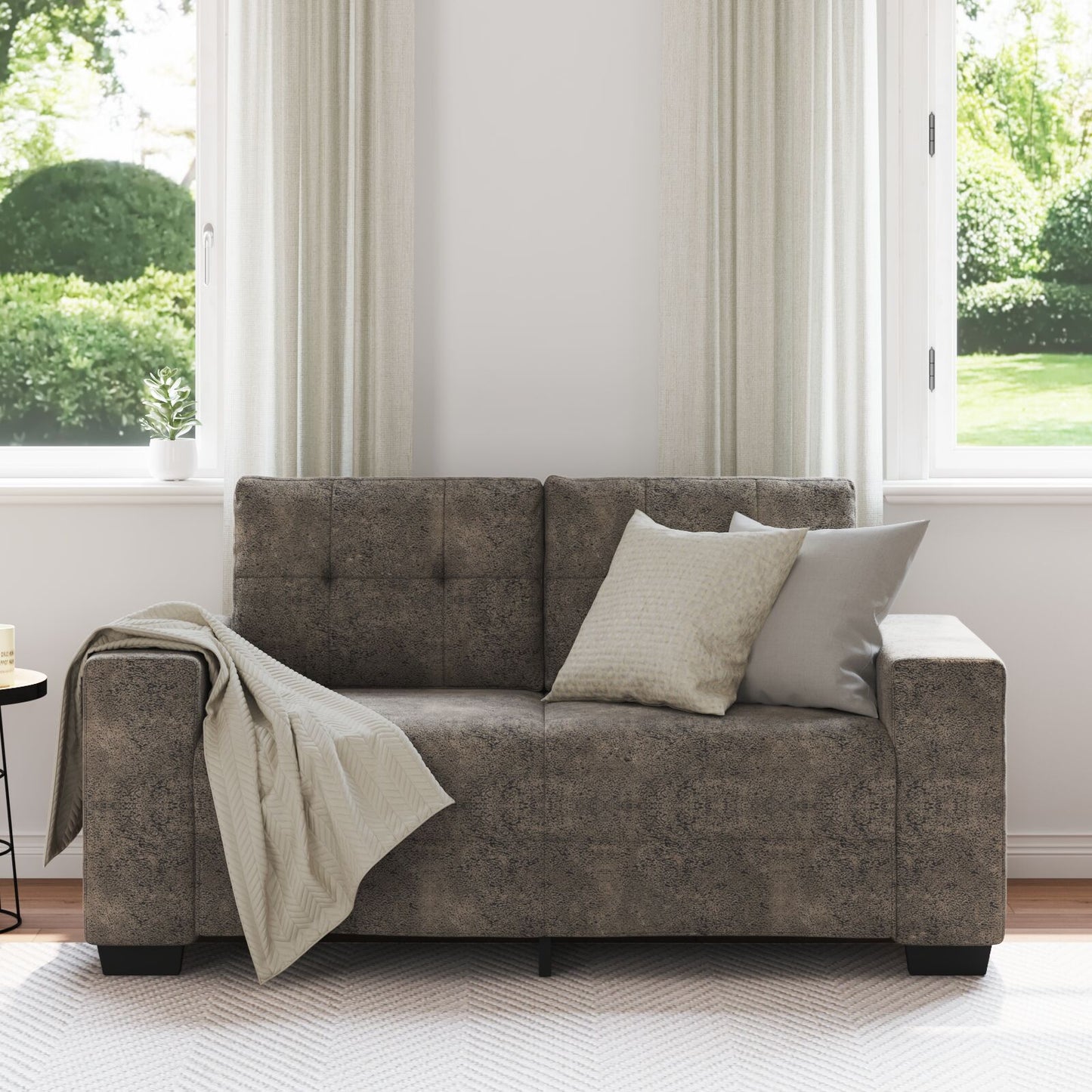 Loveseat Bank Kunstleer Donkergrijs 120 cm 120 cm
