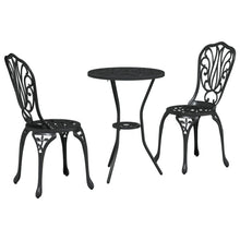 3-Delige Tuin Bistro Set Gietaluminium Zwart