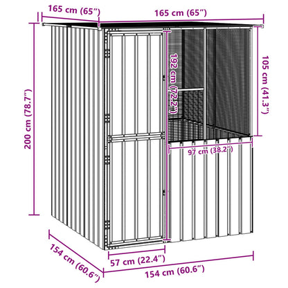 Vogelkooi Anthraciet 215X78X200 Cm Gegalvaniseerd Staal