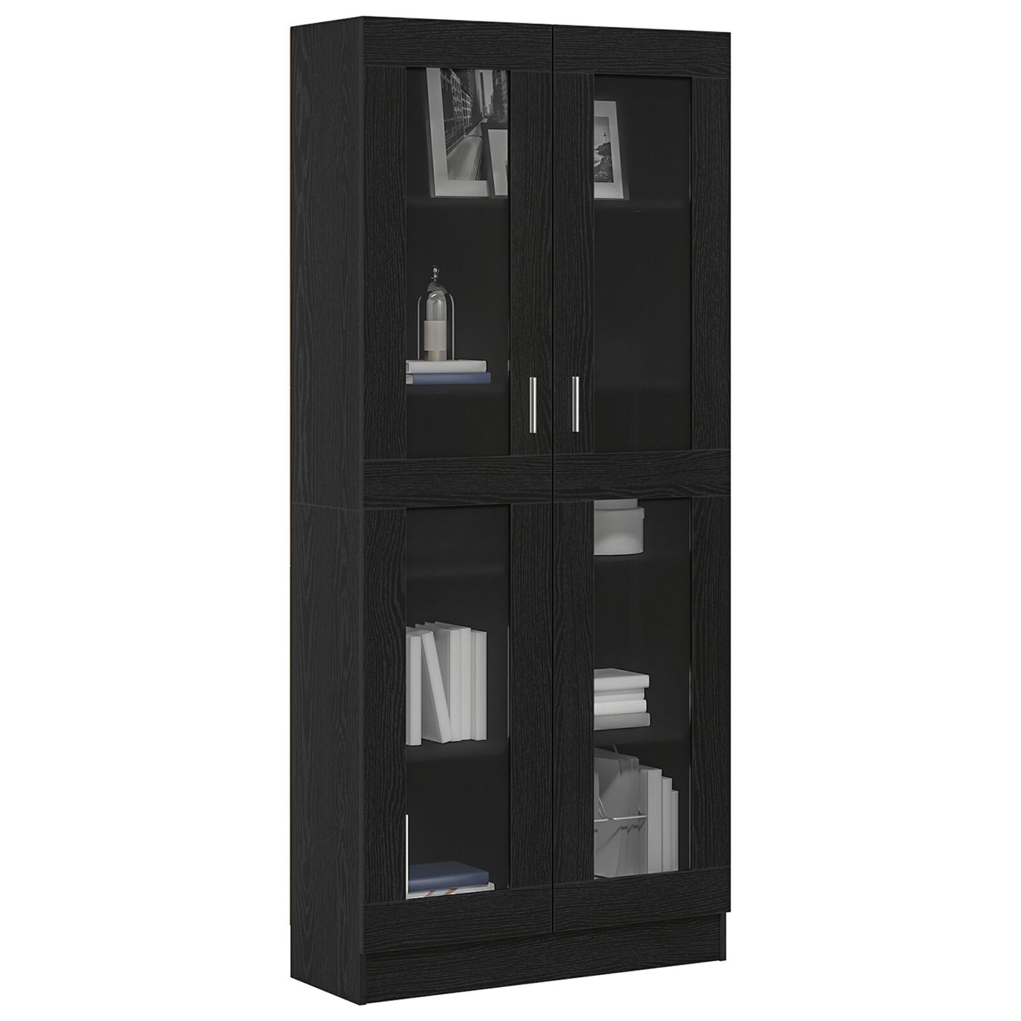 Boekenkasten Set Van 2 Zwart Eiken 82,5X30,5X185 Cm Houtbewerking
