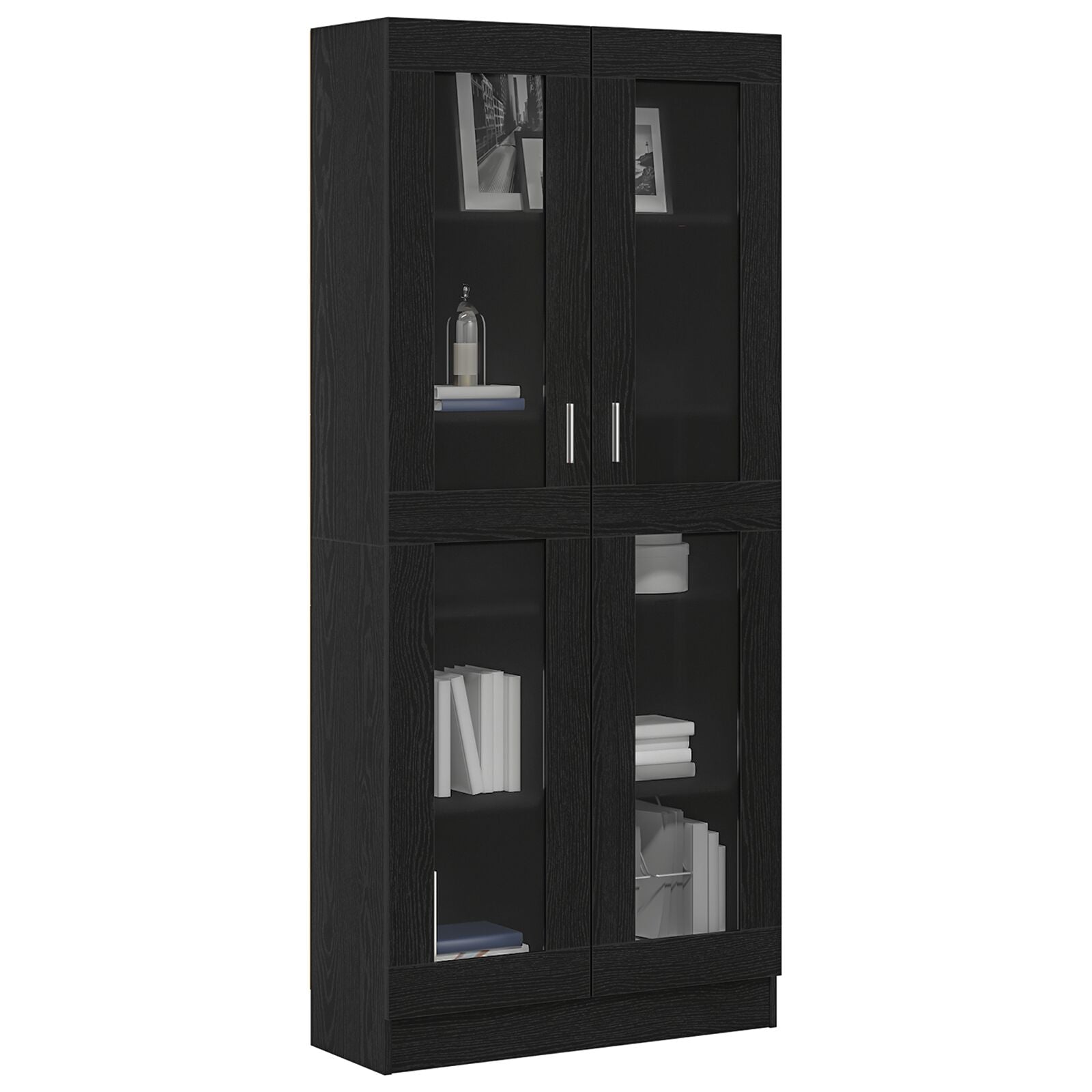 Boekenkasten Set Van 2 Zwart Eiken 82,5X30,5X185 Cm Houtbewerking