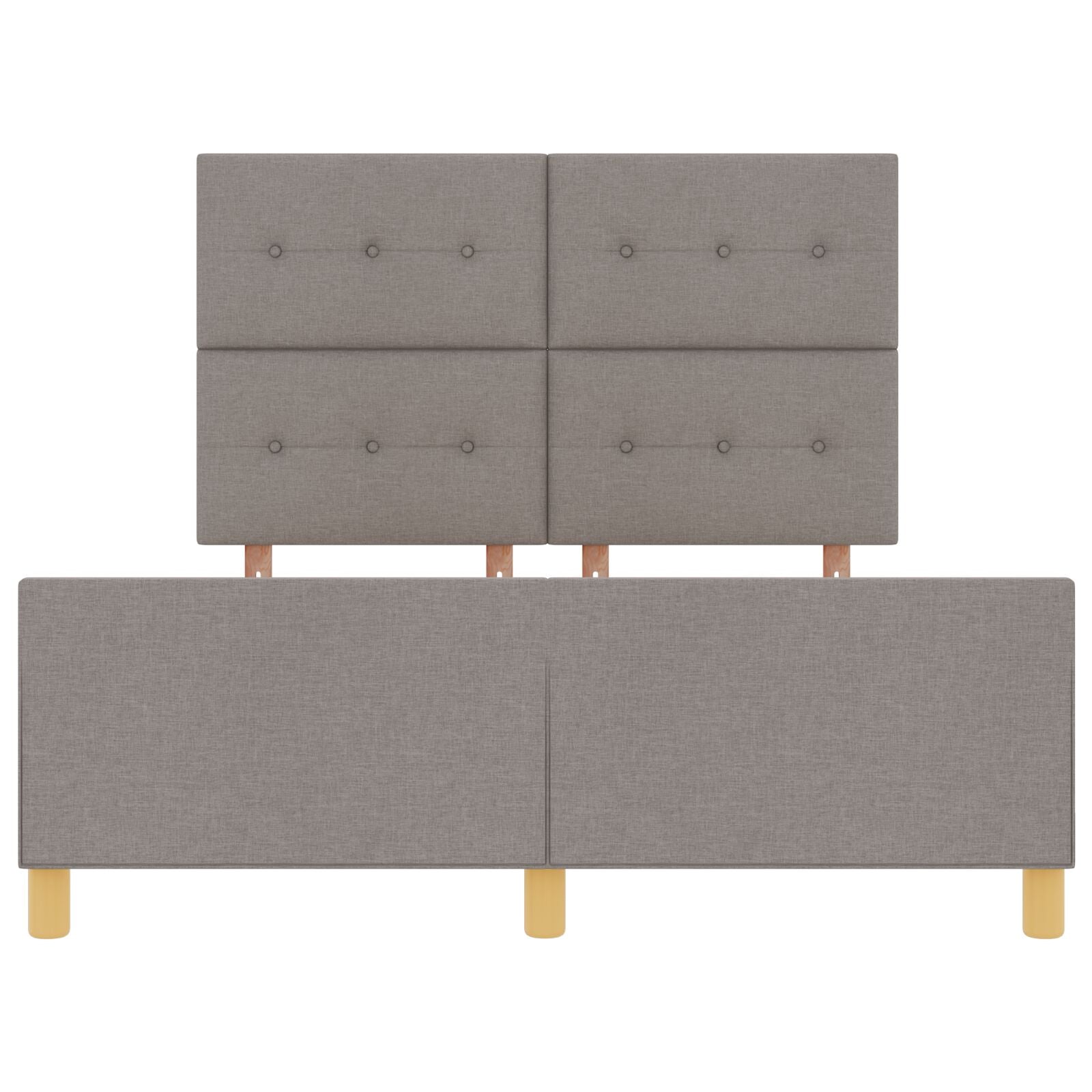 Bed Frame Taupe 140X200 Cm Stof Crème