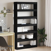 Boekenkast 100x30x198 cm zwart bewerkt hout