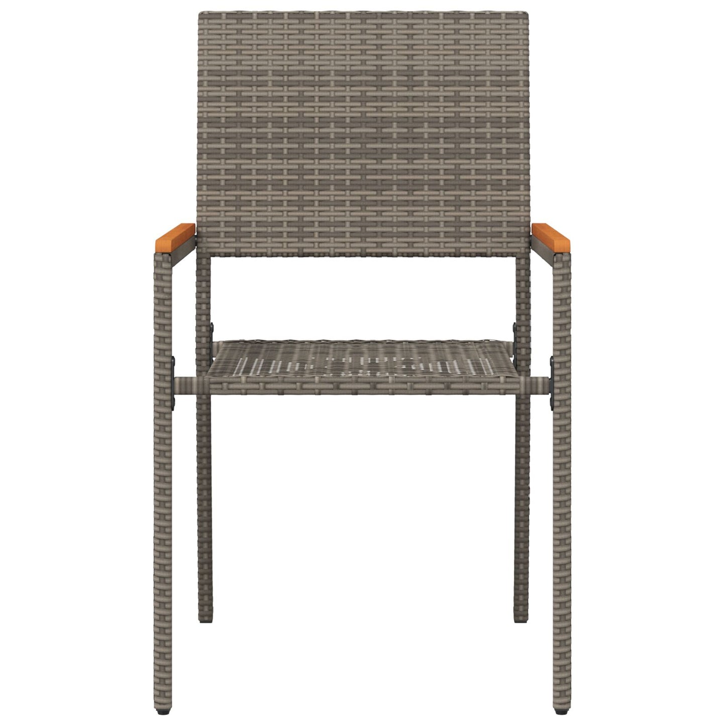 Stapelbare Tuinstoelen Met Kussens 2 Stuks Poly Grijs Rattan