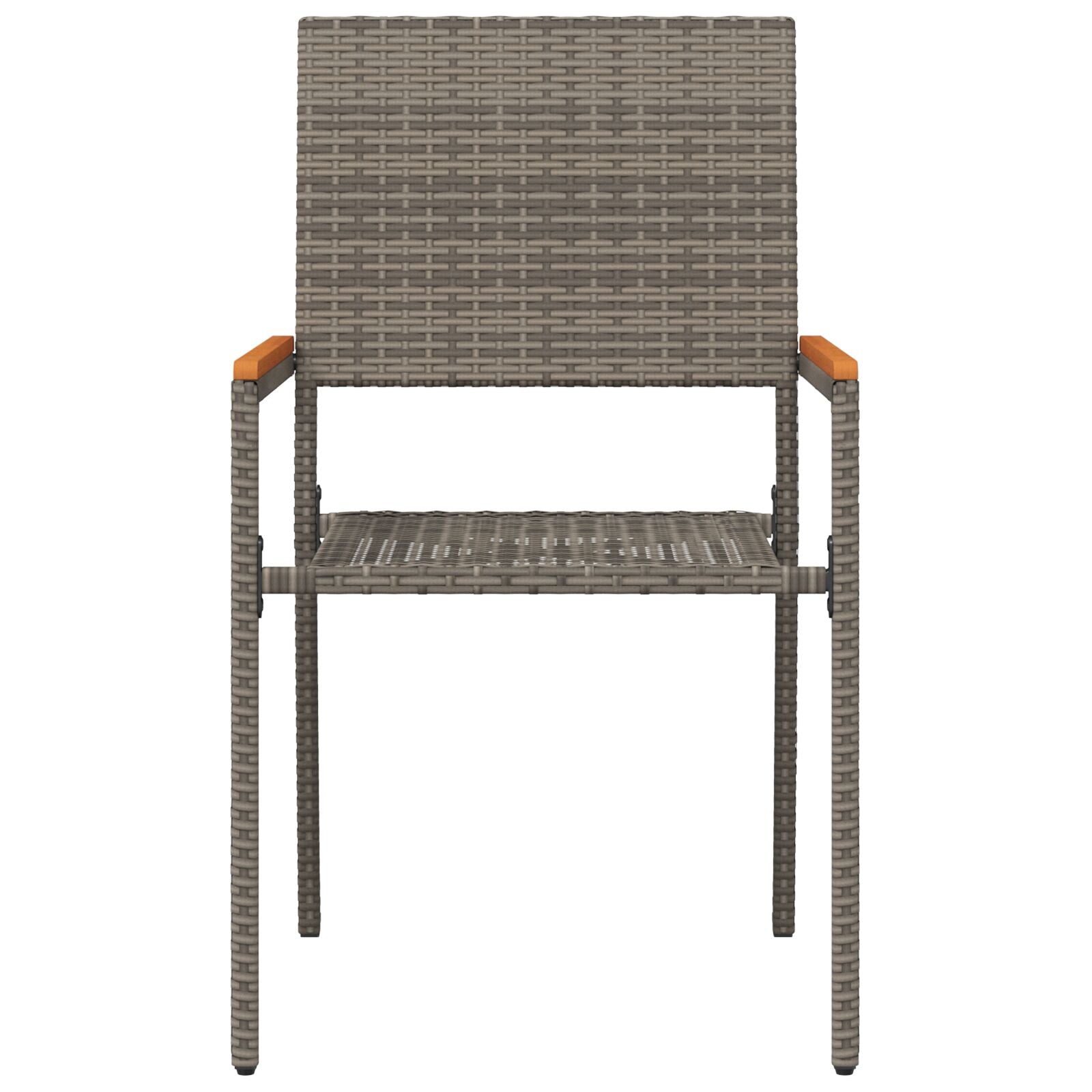 Stapelbare Tuinstoelen Met Kussens 2 Stuks Poly Grijs Rattan