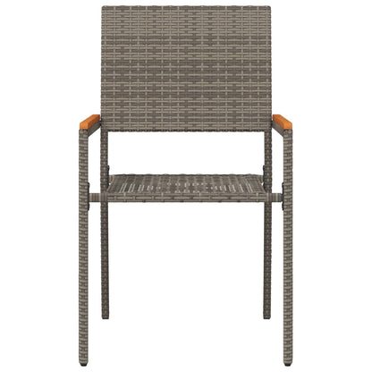 Stapelbare Tuinstoelen Met Kussens 2 Stuks Poly Grijs Rattan