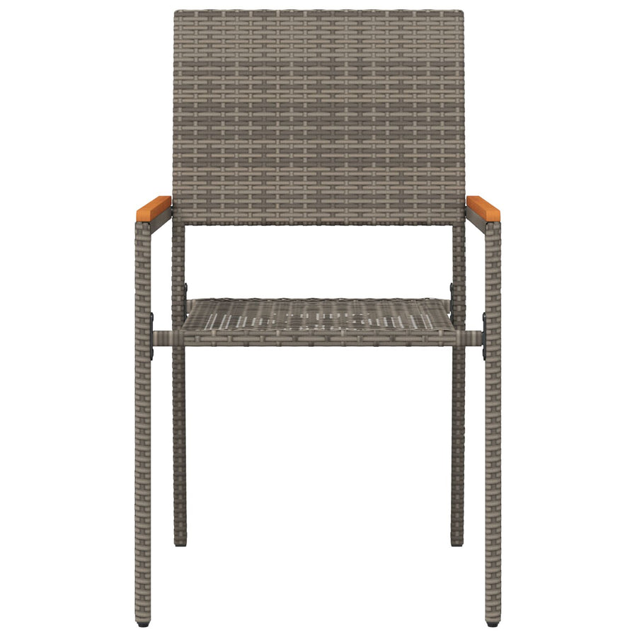 Stapelbare Tuinstoelen Met Kussens 2 Stuks Poly Grijs Rattan