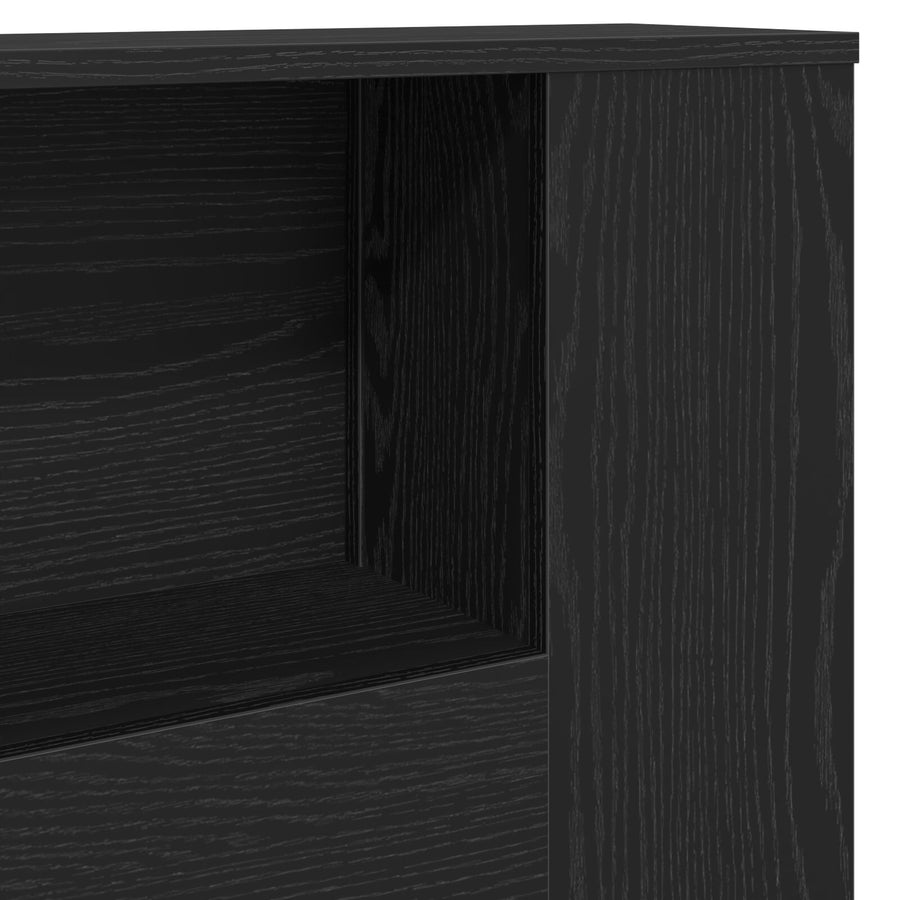 Hoofdbordkast In Zwart Eiken - 180X18.5X102.5 Cm
