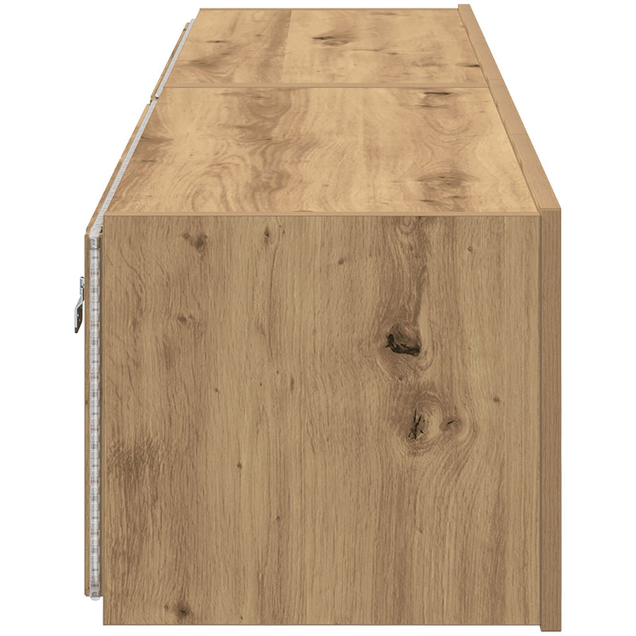 Tv Wandmeubels Met Led-Verlichting 2 Stuks Artisan Eiken 80X35X31 Cm