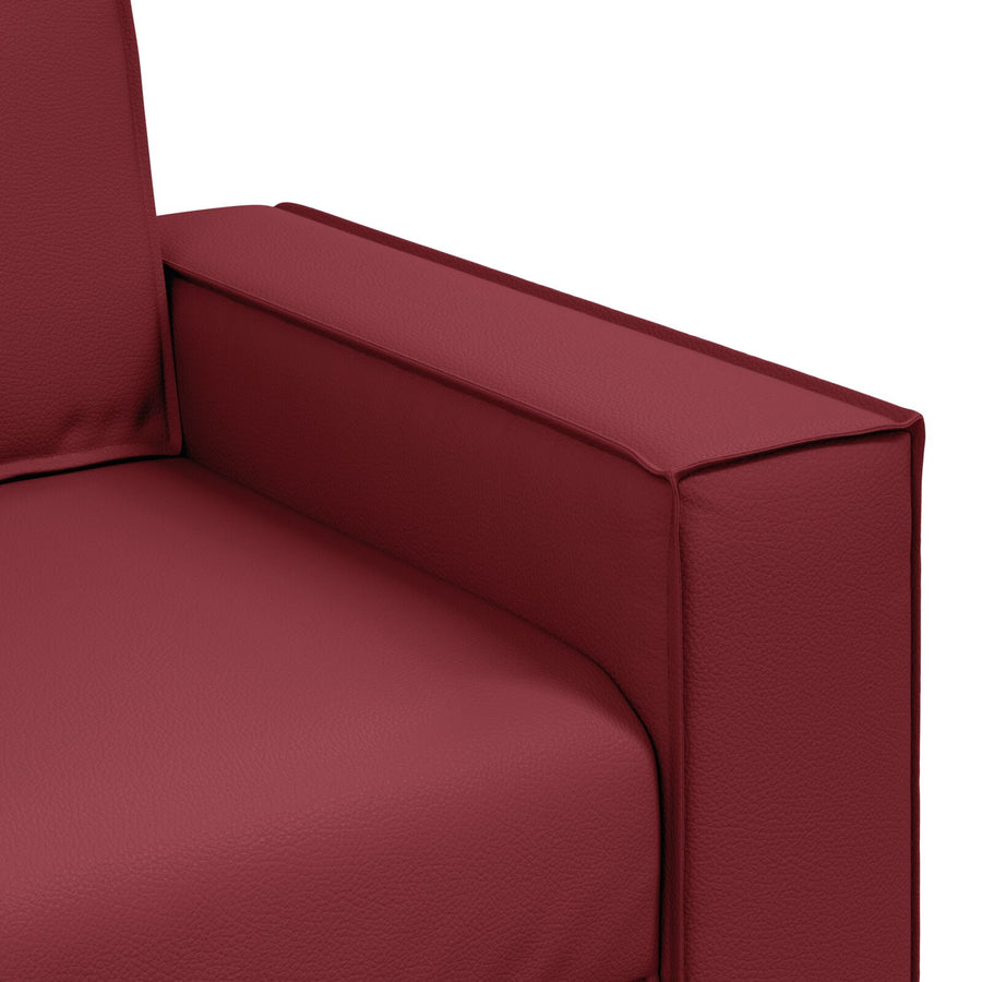Fauteuil Faux Leer Wijnrood 59 cm