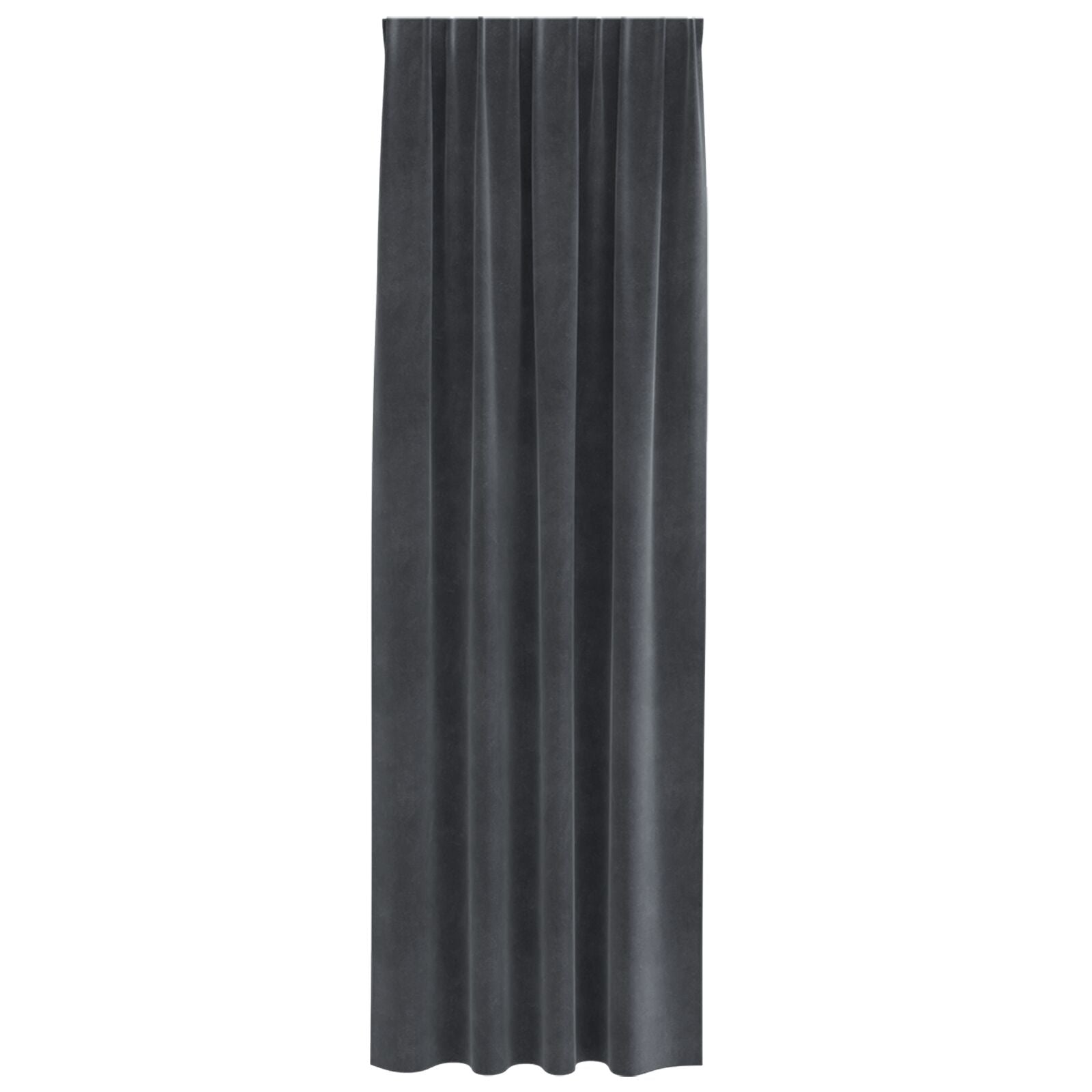 Zwarte Uitgansgordijnen Met Bovenband 2 Stuks Fluweel Lichtgrijs 140 x 260 cm met ingenaaid tape