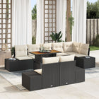 Garden Sofa Set with Storage 9 pcs Black Poly Rattan