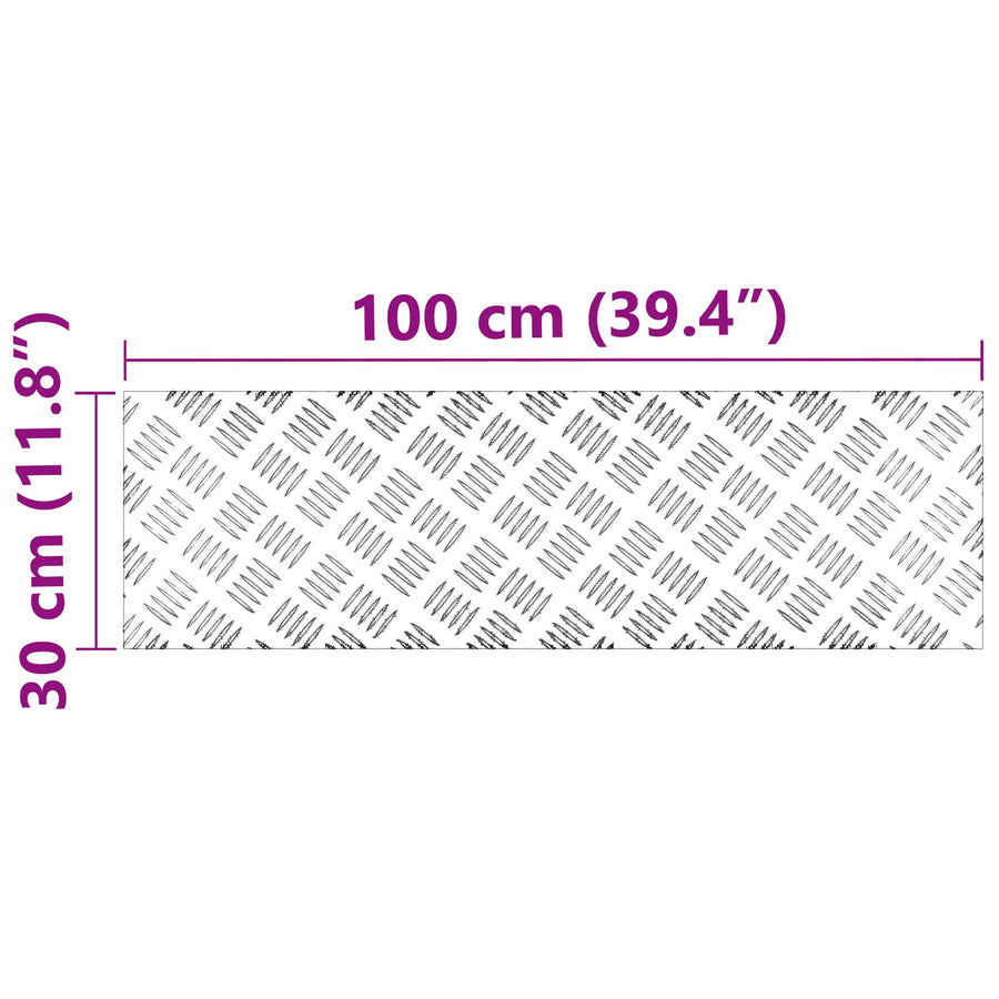 Aluminium Checkerplaten 4 Stuks Antislip 100X30 Cm 100 x 30 x 0.3 cm Rechthoekig