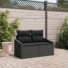 Tuinbank poly rattan 123x62x69 cm zwart met opbergruimte