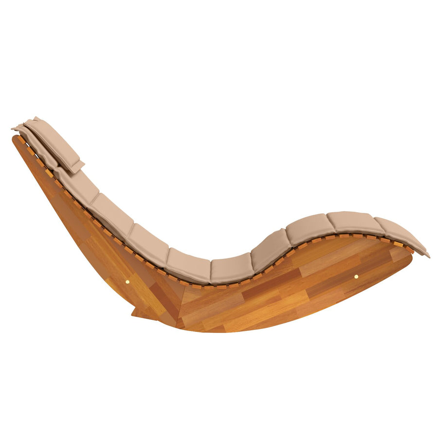 Zonligstoel Set Van 2 Beige Hout En Beklede Stof Groot