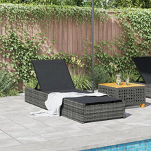 Zonnebed 60X200X27 Cm Poly Rattan Grijs