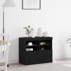 LED Sideboard Black 81 x 37 x 66.5 cm Engineered wood
