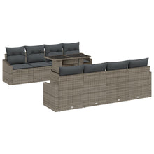 9-Delige Tuin Sofa Set Met Kussens Grijs Poly Rattan