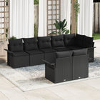 Tuinset poly rattan 8 personen zwart