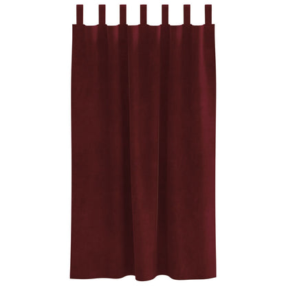 Blackout Gordijnen Met Hanglussen 2 Stuks Wijnrood Fluweel Bordeauxrood 140 x 175 cm met ophanglussen