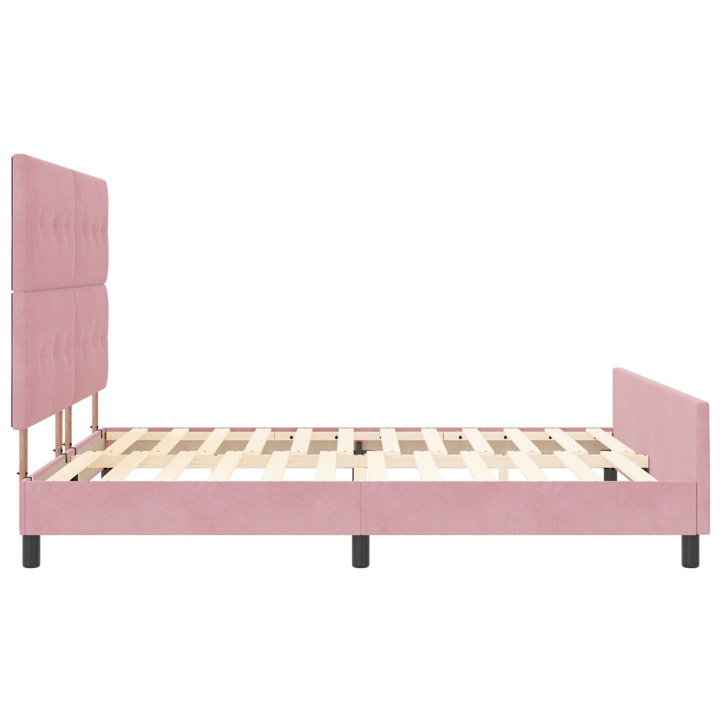 Roze Velourse Bedframe 180X200 Cm Crème