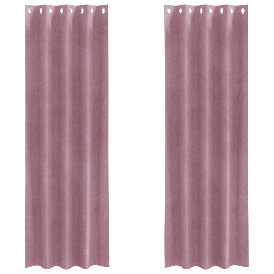 Blackout Gordijnen 2 Stuks Velvet Donkerroze 140 x 225 cm met oogjes