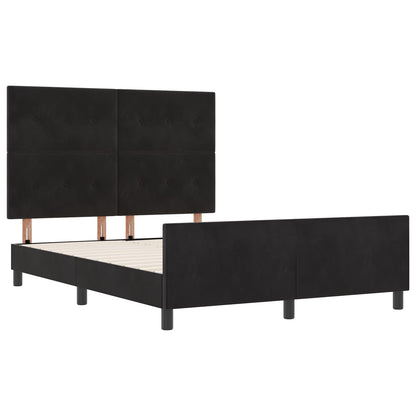 Zwarte Velours Bedombouw 160X200 Cm Crème