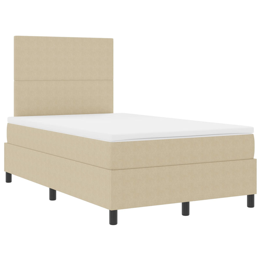 Boxspringbed Met Matras Lichtgroen Grijs Klein Dubbel Corduroy Stof