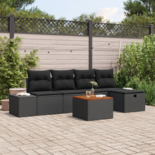 Tuinbank Set Set Van 6 Zwart Synthetisch Rattan, Stof, Staal Wit