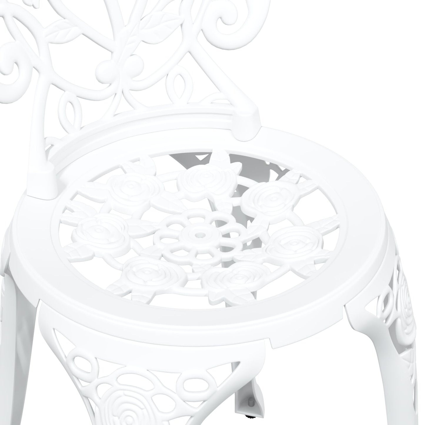 3-Delig Tuin Bistro Set Te Gietaluminium Wit