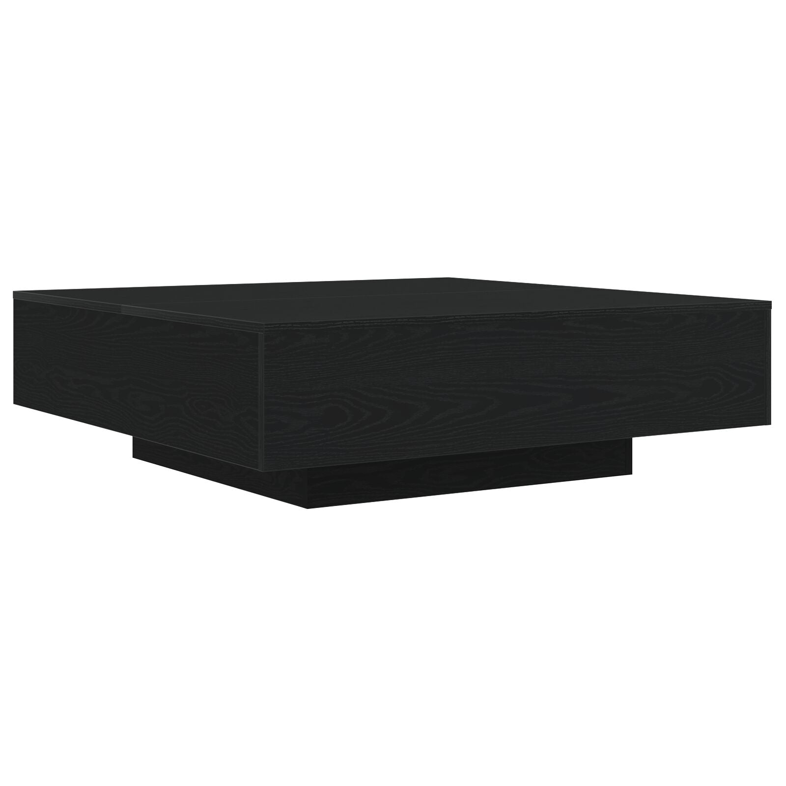 Salontafel Met Led-Verlichting Zwart Eiken 100X100X31 Cm
