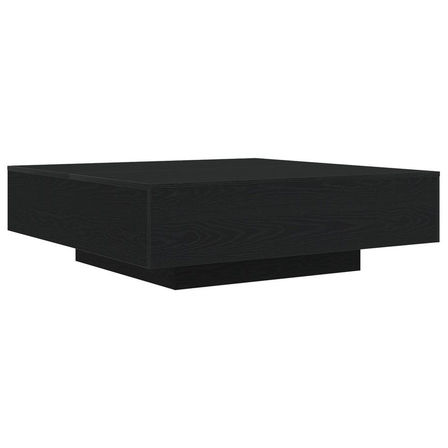 Salontafel Met Led-Verlichting Zwart Eiken 100X100X31 Cm