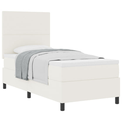 Boxspringbed Met Matras Crème 100X200 Cm Corduroy Stof