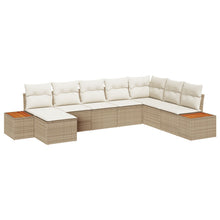 8-Delige Tuin Sofa Set Met Kussens Beige Poly Rattan Acacia