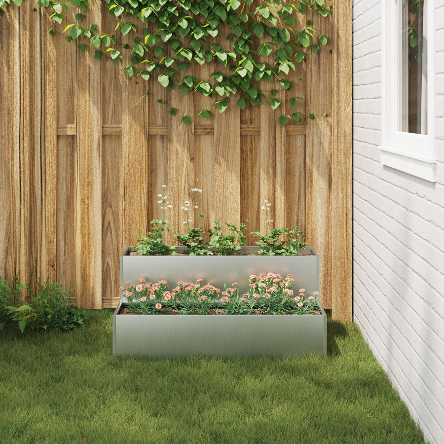 2-Laags Tuinplantenbak, , Gemaakt Van 100 x 60 x 45 cm Verzinkt staal